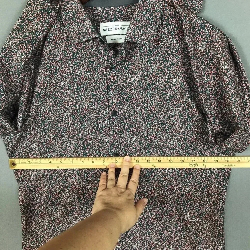 Mizzen + Main Leeward Trim Fit Long Sleeve Button Up Shirt Mens Size Medium M - Picture 10 of 16